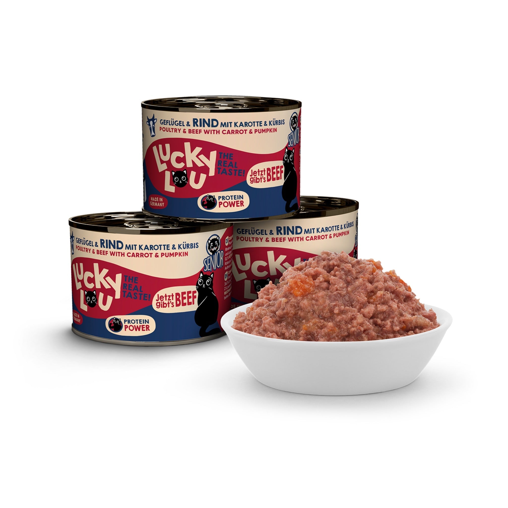 Lucky Lou Life Stage Senior Geflügel &amp; Rind, Katzen Nassfutter - Woofshack