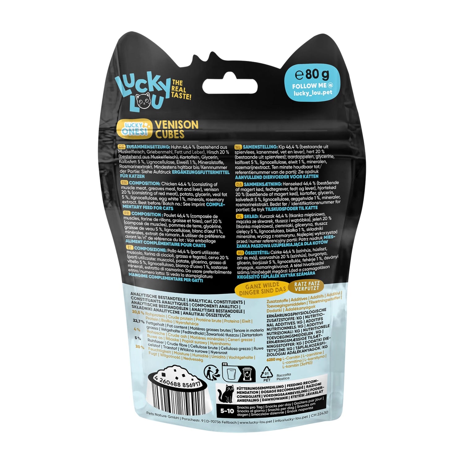 Lucky Lou Lucky Ones Cubes Huhn &amp; Hirsch, Katzensnack - Woofshack