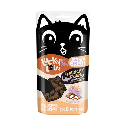 Lucky Lou Lucky Ones Krunchy Krisps Huhn &amp; Lachs, Katzensnack - Woofshack