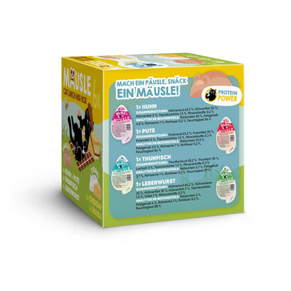 Lucky Lou Mäusle Cat Lunch Mix - Box, Katzensnack - Woofshack