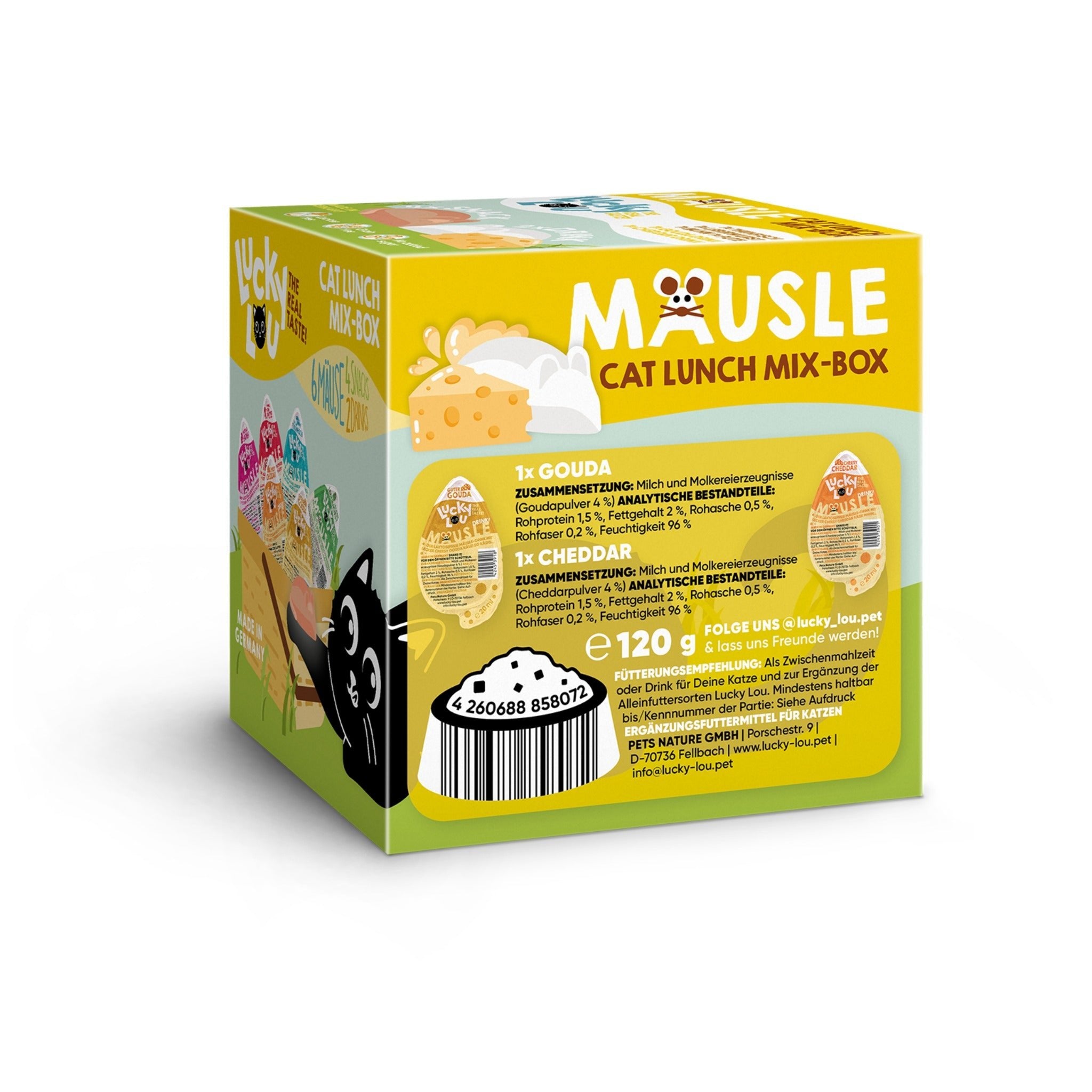 Lucky Lou Mäusle Cat Lunch Mix - Box, Katzensnack - Woofshack