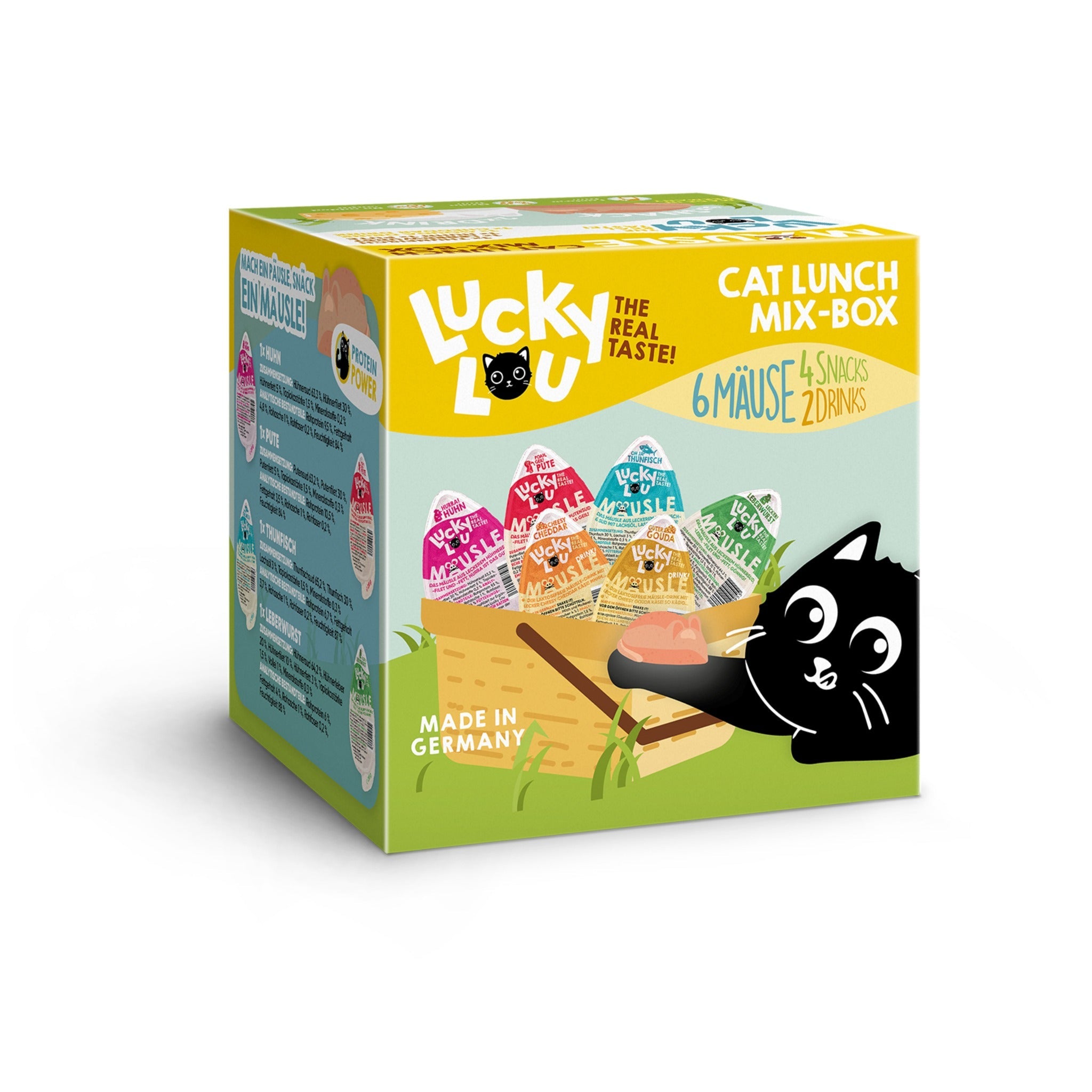 Lucky Lou Mäusle Cat Lunch Mix - Box, Katzensnack - Woofshack