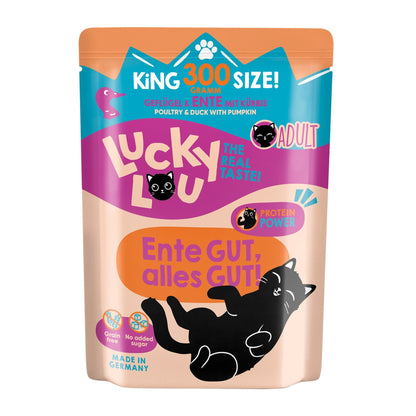 Lucky Lou Pouch Lifestage Adult Geflügel &amp; Ente, Katzen Nassfutter - Woofshack