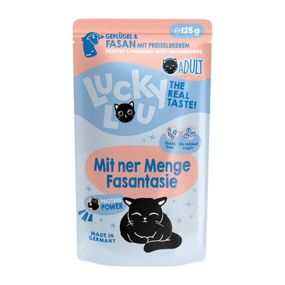 Lucky Lou Pouch Lifestage Adult Geflügel &amp; Fasan, Katzen Nassfutter - Woofshack