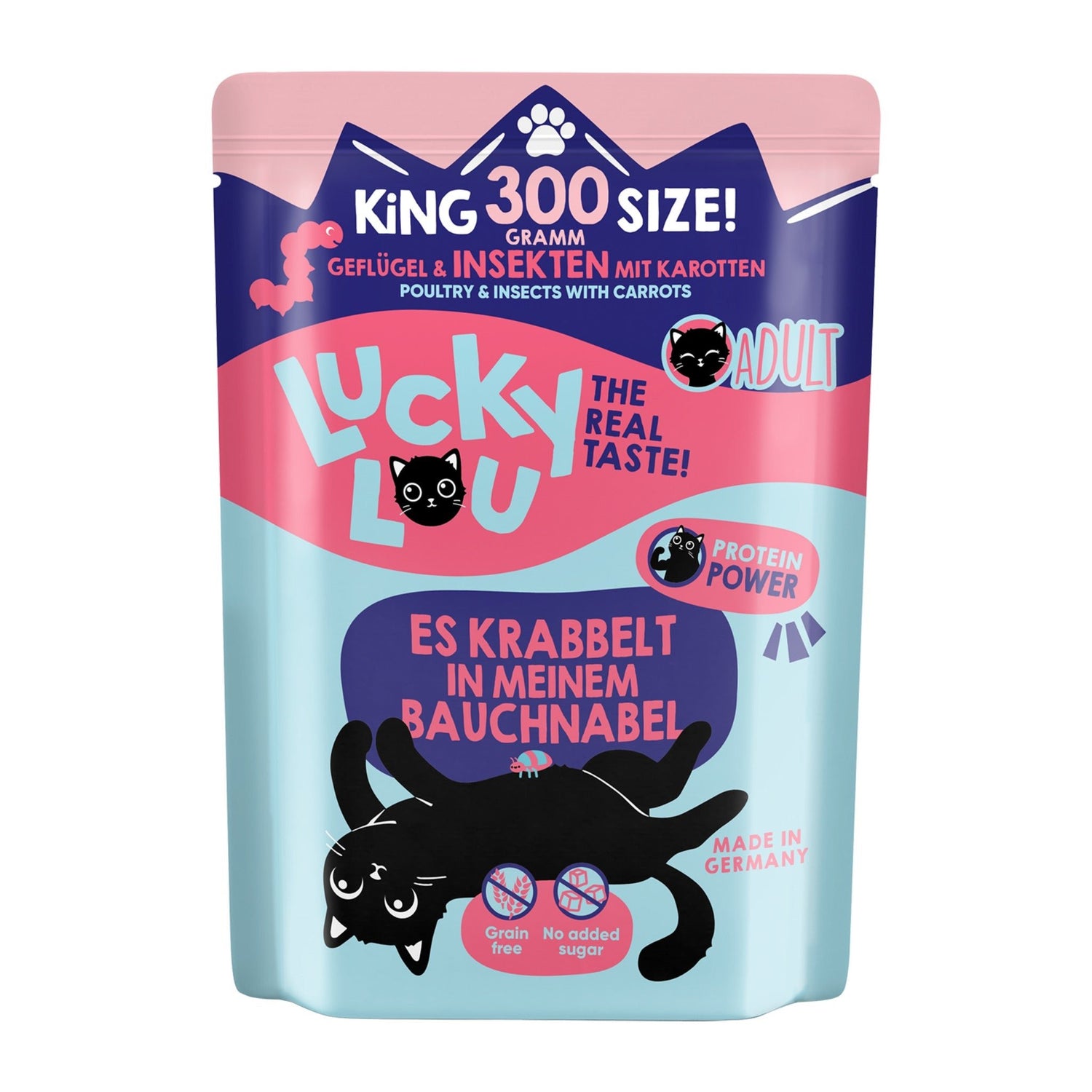 Lucky Lou Pouch Lifestage Adult Geflügel &amp; Insekt, Katzen Nassfutter - Woofshack