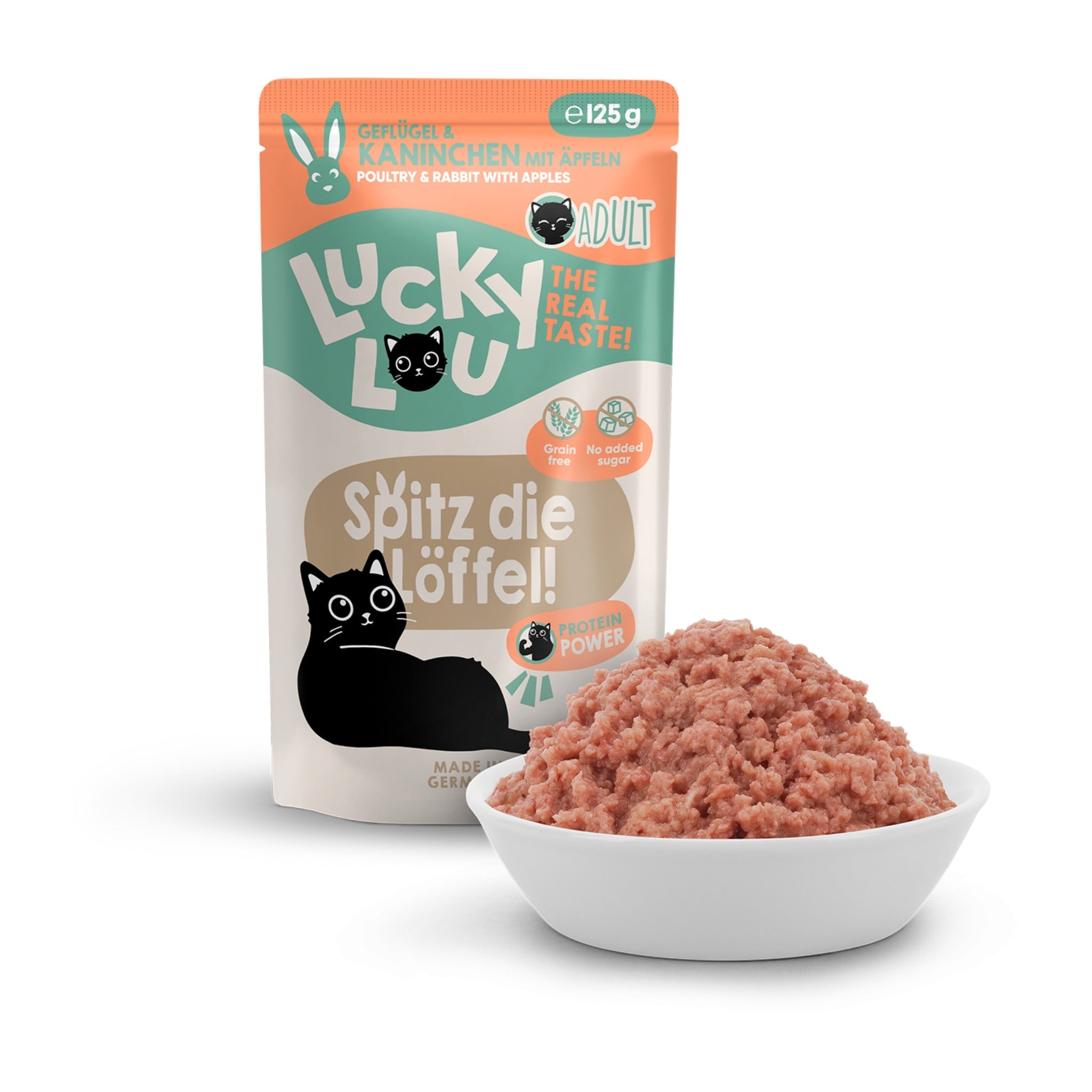 Lucky Lou Pouch Lifestage Adult Geflügel &amp; Kaninchen, Katzen Nassfutter - Woofshack