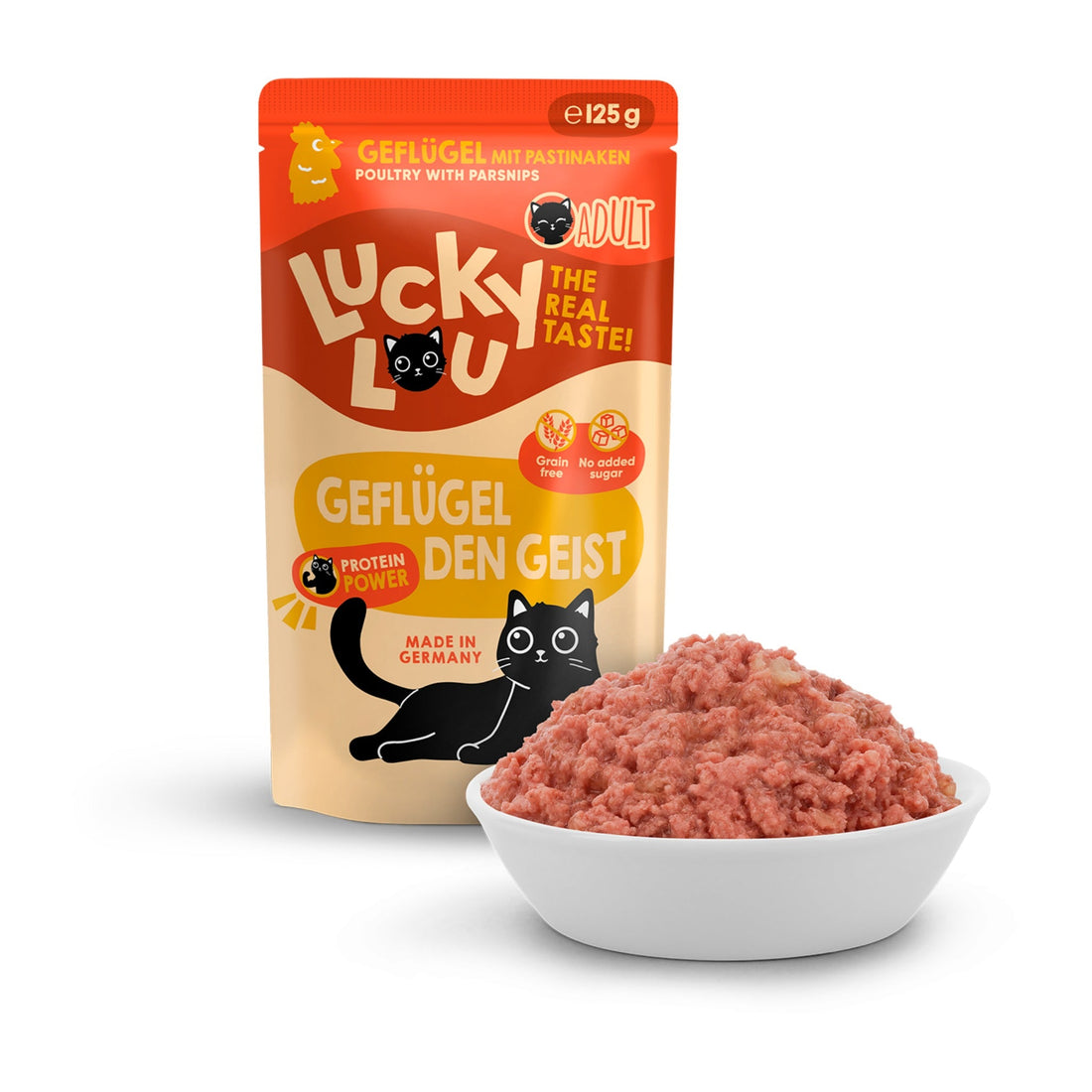 Lucky Lou Pouch Lifestage Adult Geflügel, Katzen Nassfutter - Woofshack