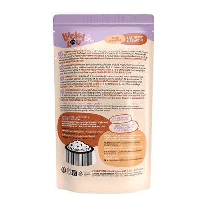 Lucky Lou Pouch Lifestage Adult Geflügel &amp; Lachs, Katzen Nassfutter - Woofshack