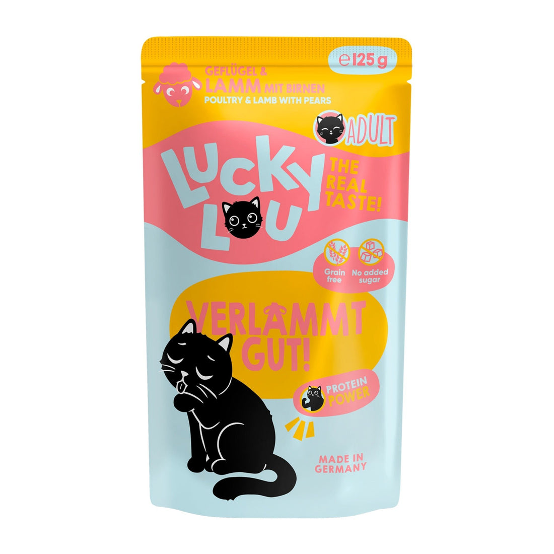 Lucky Lou Pouch Lifestage Adult Geflügel & Lamm, Katzen Nassfutter - Woofshack
