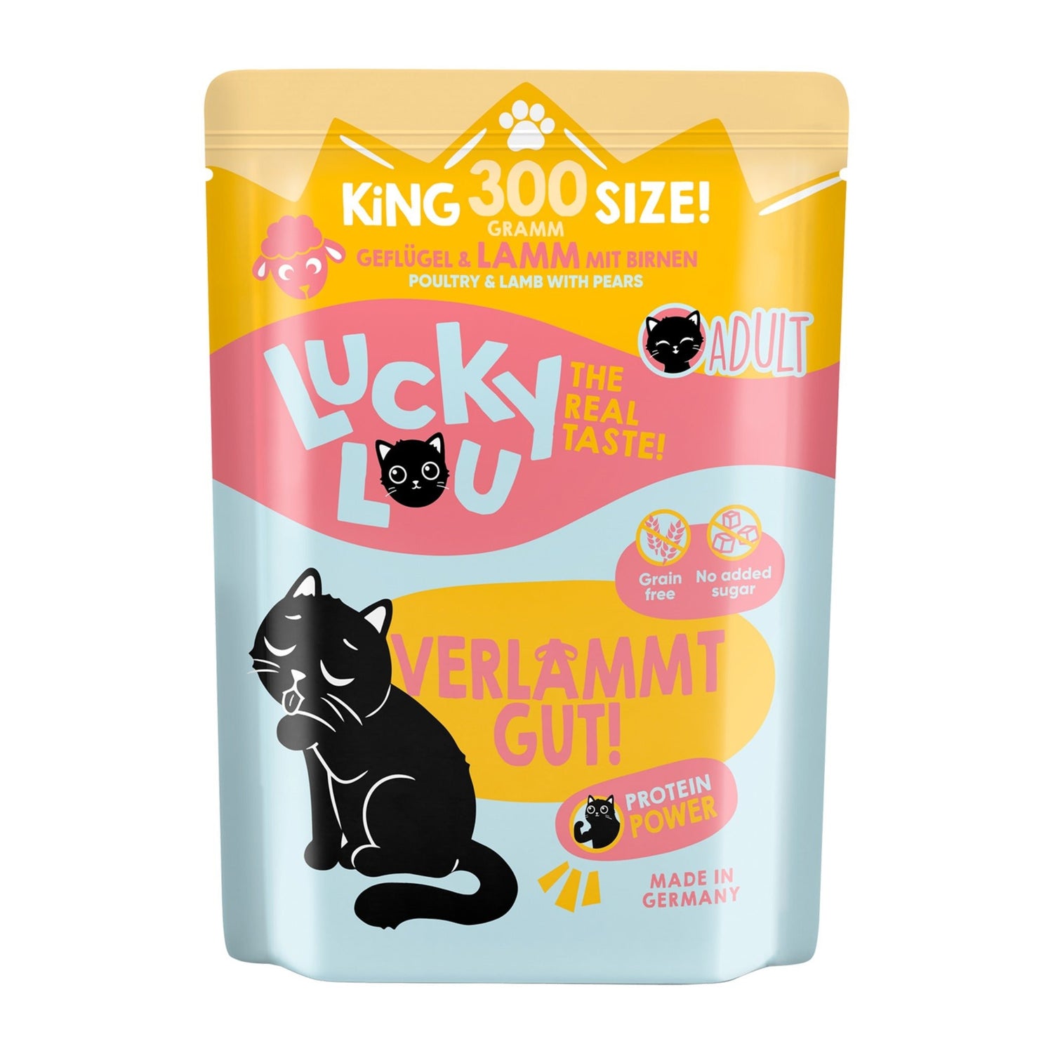 Lucky Lou Pouch Lifestage Adult Geflügel &amp; Lamm, Katzen Nassfutter - Woofshack