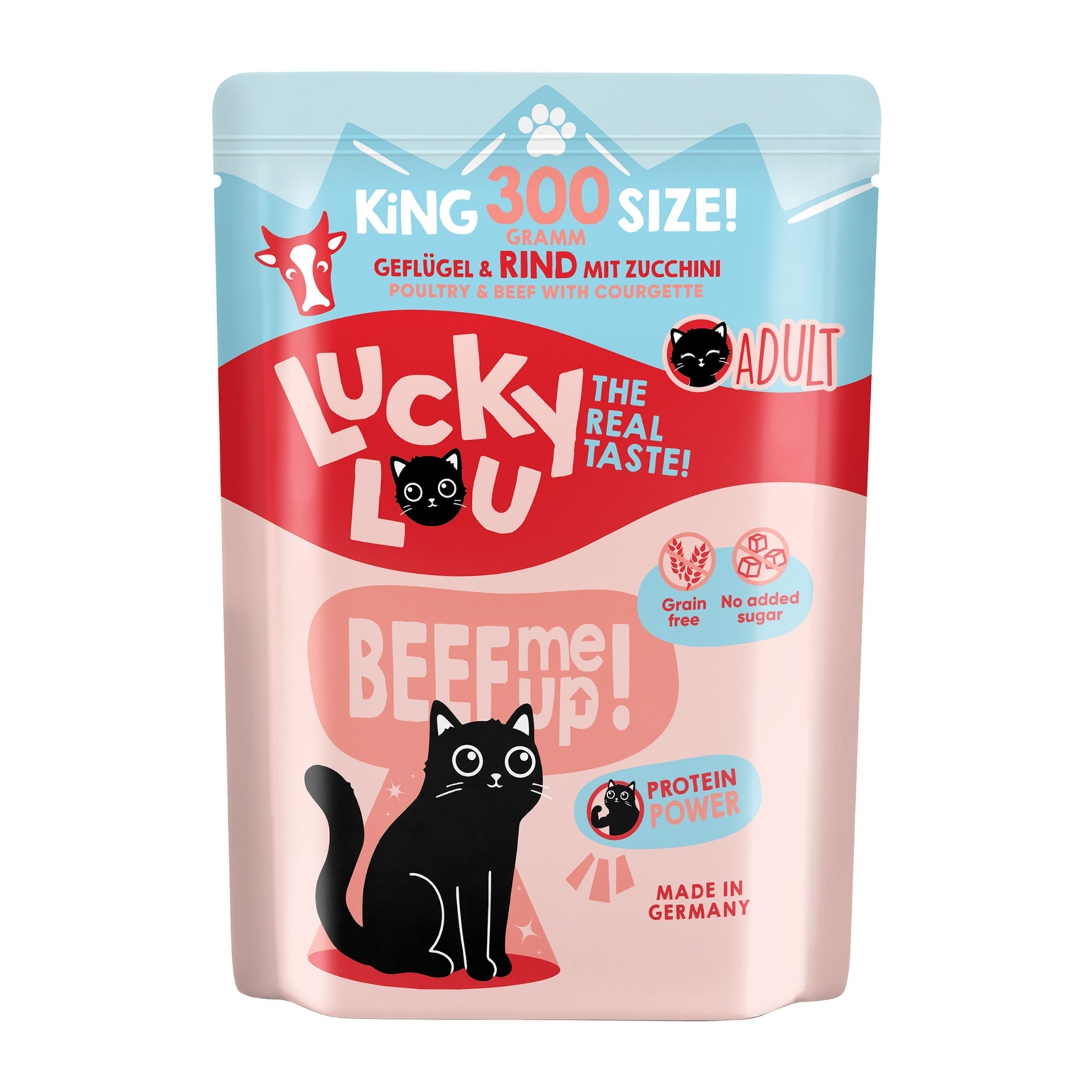 Lucky Lou Pouch Lifestage Adult Geflügel &amp; Rind, Katzen Nassfutter - Woofshack