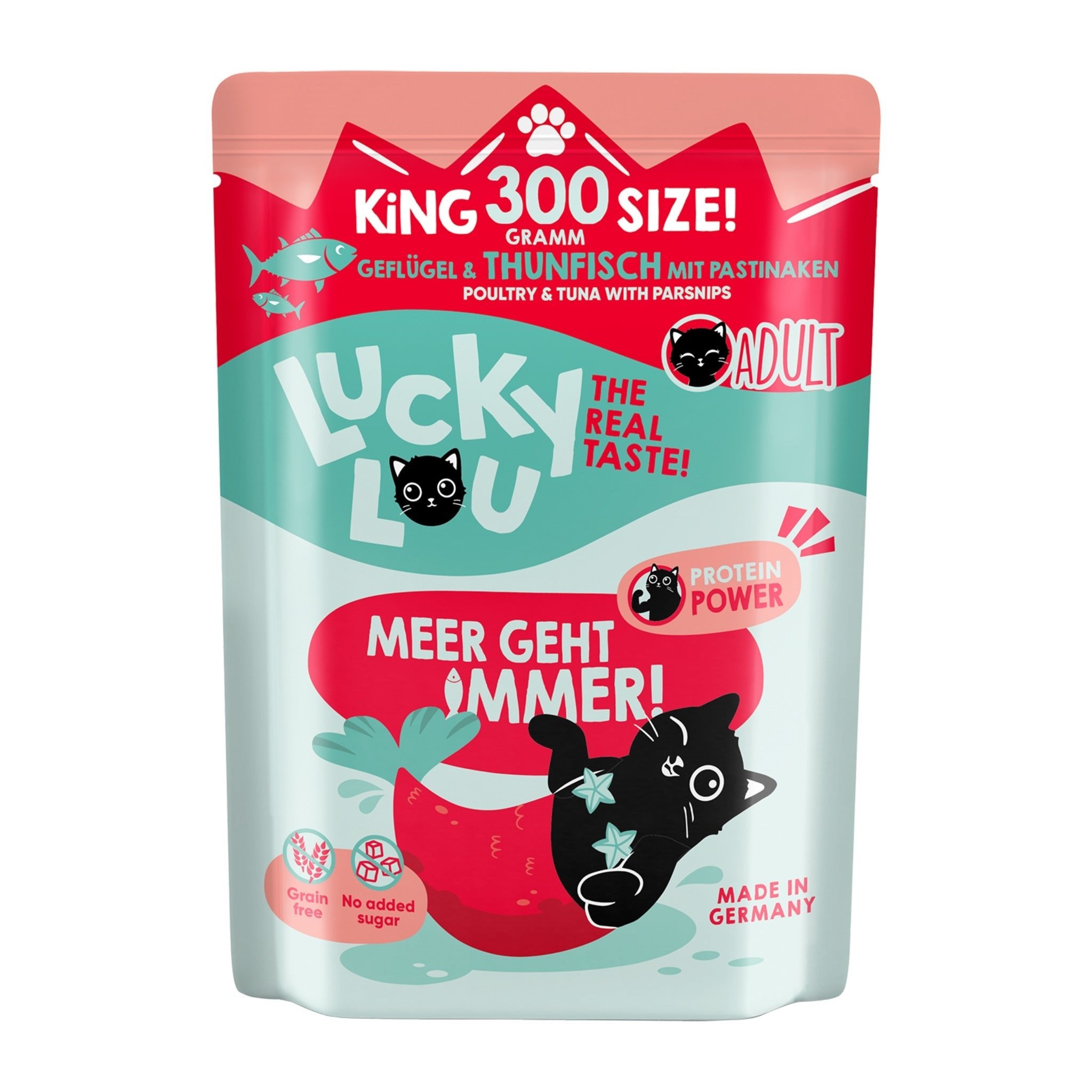 Lucky Lou Pouch Lifestage Adult Geflügel &amp; Thunfisch, Katzen Nassfutter - Woofshack