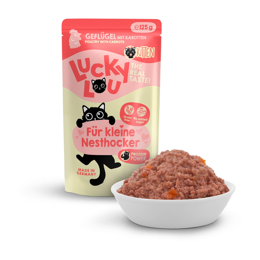 Lucky Lou Pouch Lifestage Kitten Geflügel, Nassfutter - Woofshack