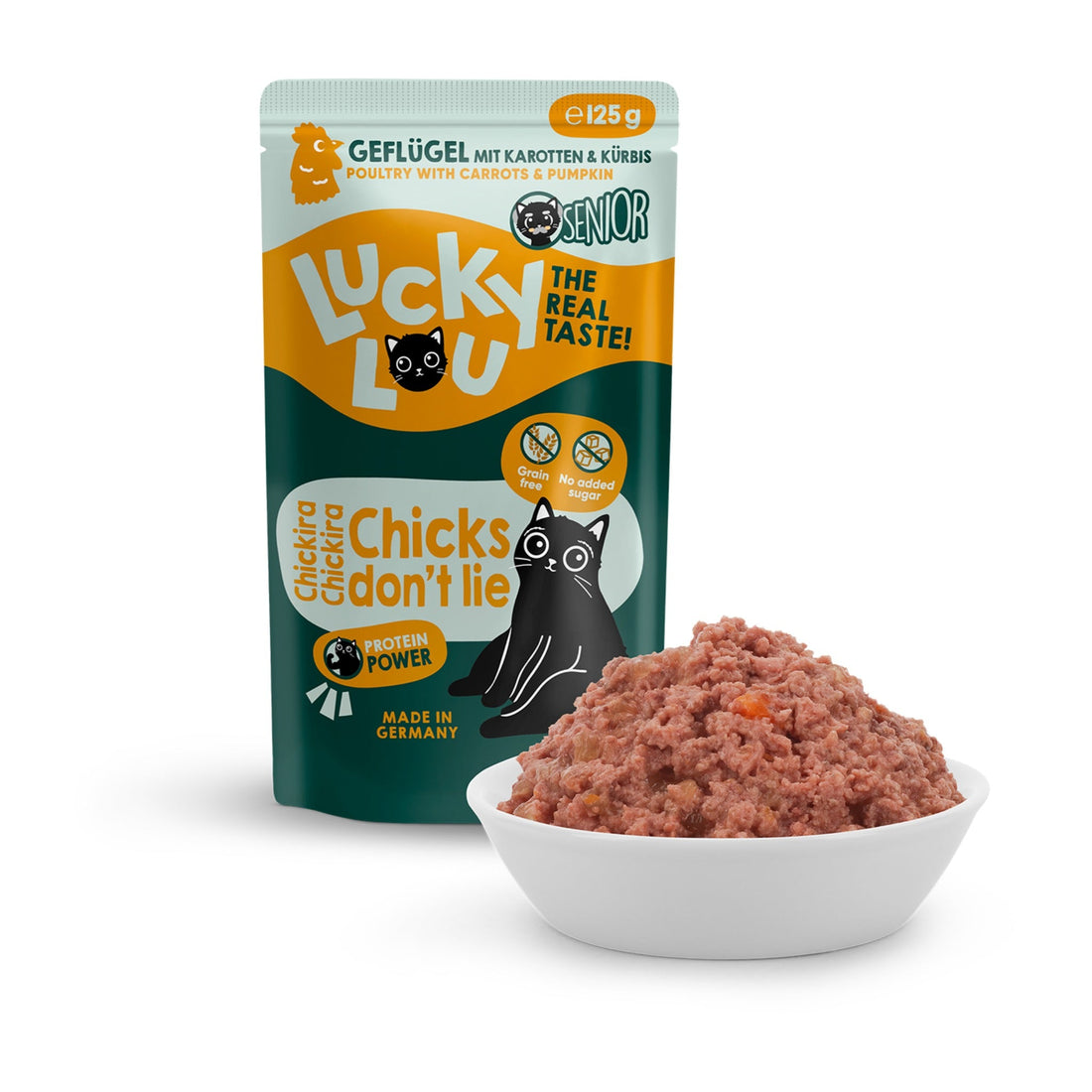 Lucky Lou Pouch Lifestage Senior Geflügel, Katzen Nassfutter - Woofshack