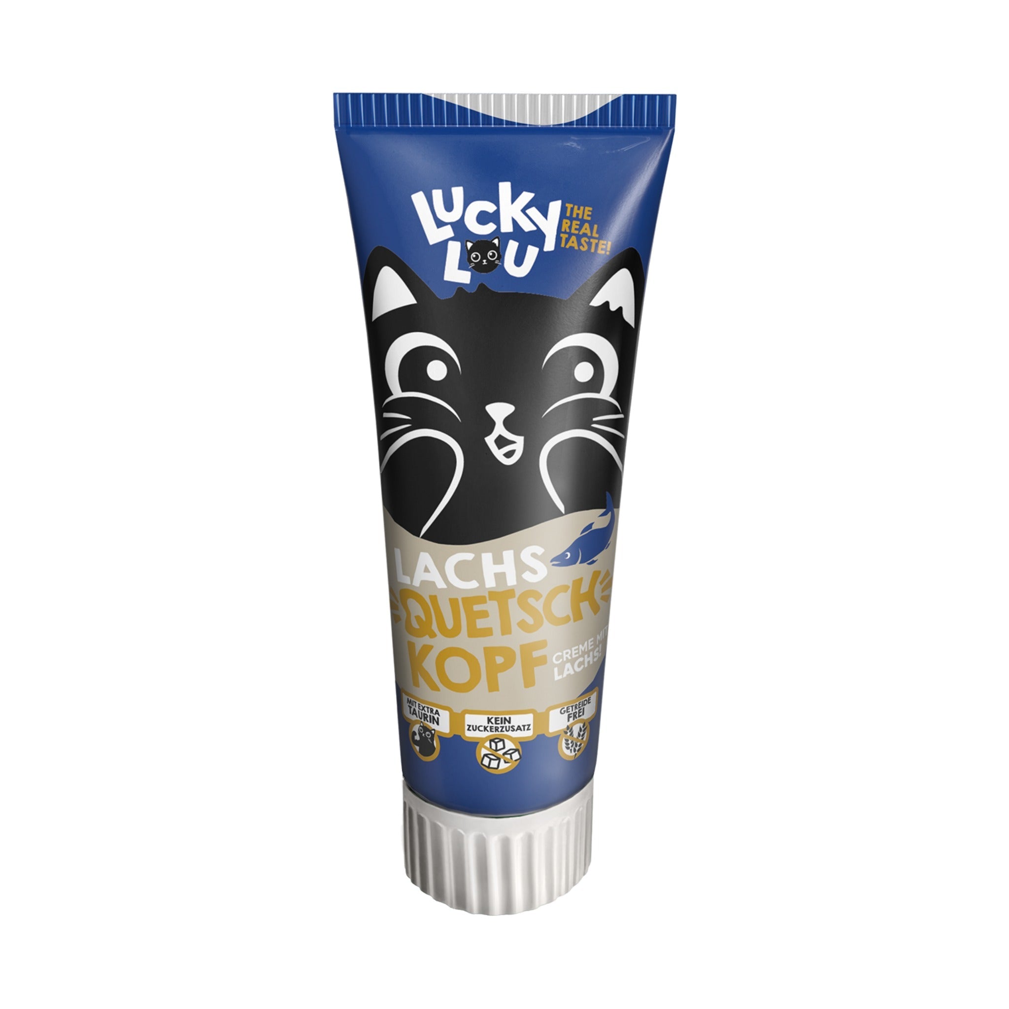 Lucky Lou Tube Quetschkopf Adult Lachs, Katzensnack - Woofshack