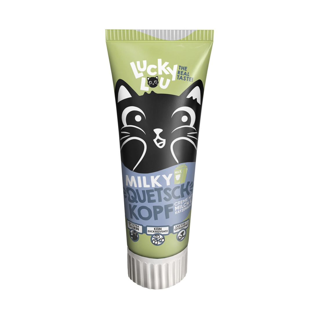 Lucky Lou Tube Quetschkopf Adult Milky, Katzensnack - Woofshack