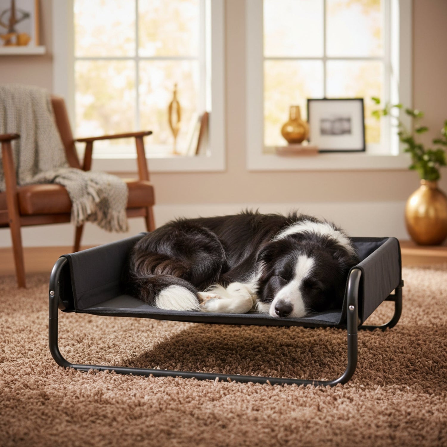 Maelson Soft Bed – Faltbares Haustierbett erhöht &amp; waschbar - Woofshack