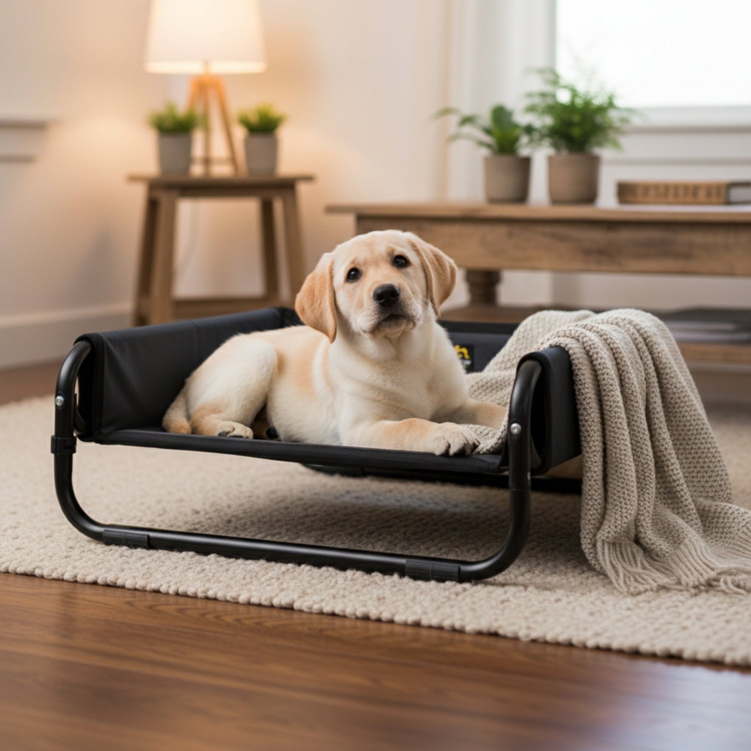 Maelson Soft Bed – Faltbares Haustierbett erhöht &amp; waschbar - Woofshack