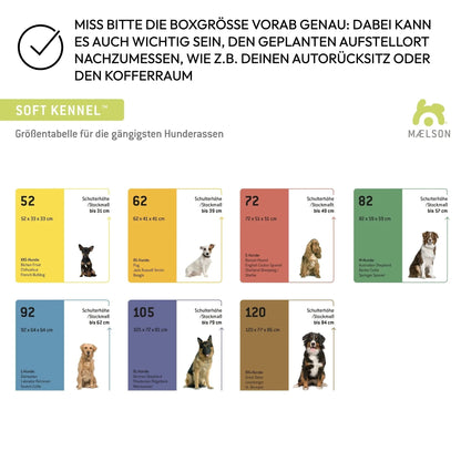 Maelson Soft Kennel – Faltbare Premium Hundebox mit Stahlrahmen für sicheren Auto - Transport &amp; komfortables Reisen - Woofshack