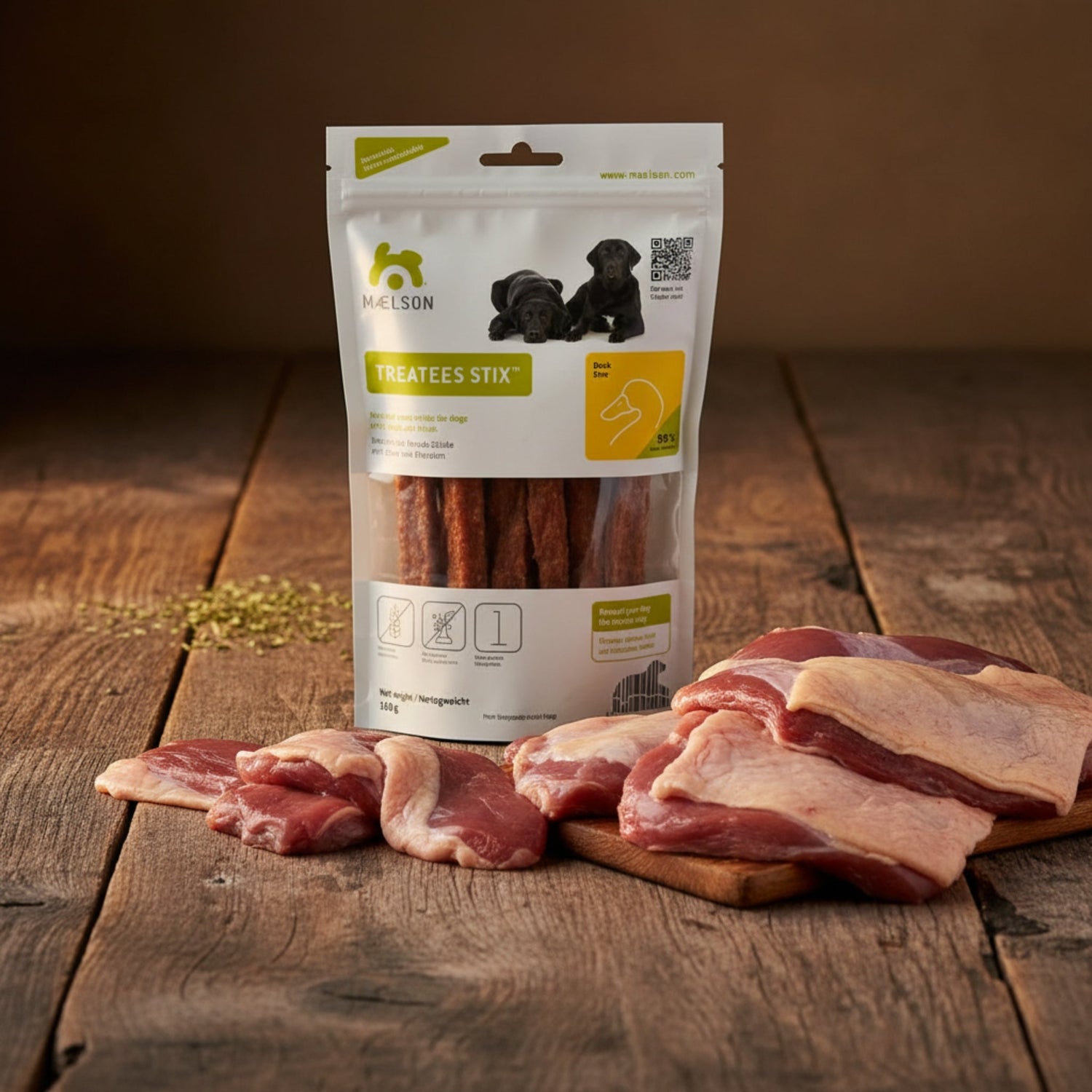 Maelson Treatees Stix Ente – Natürliche Kaustreifen für gesunde Zähne &amp; glückliche Hunde - Woofshack