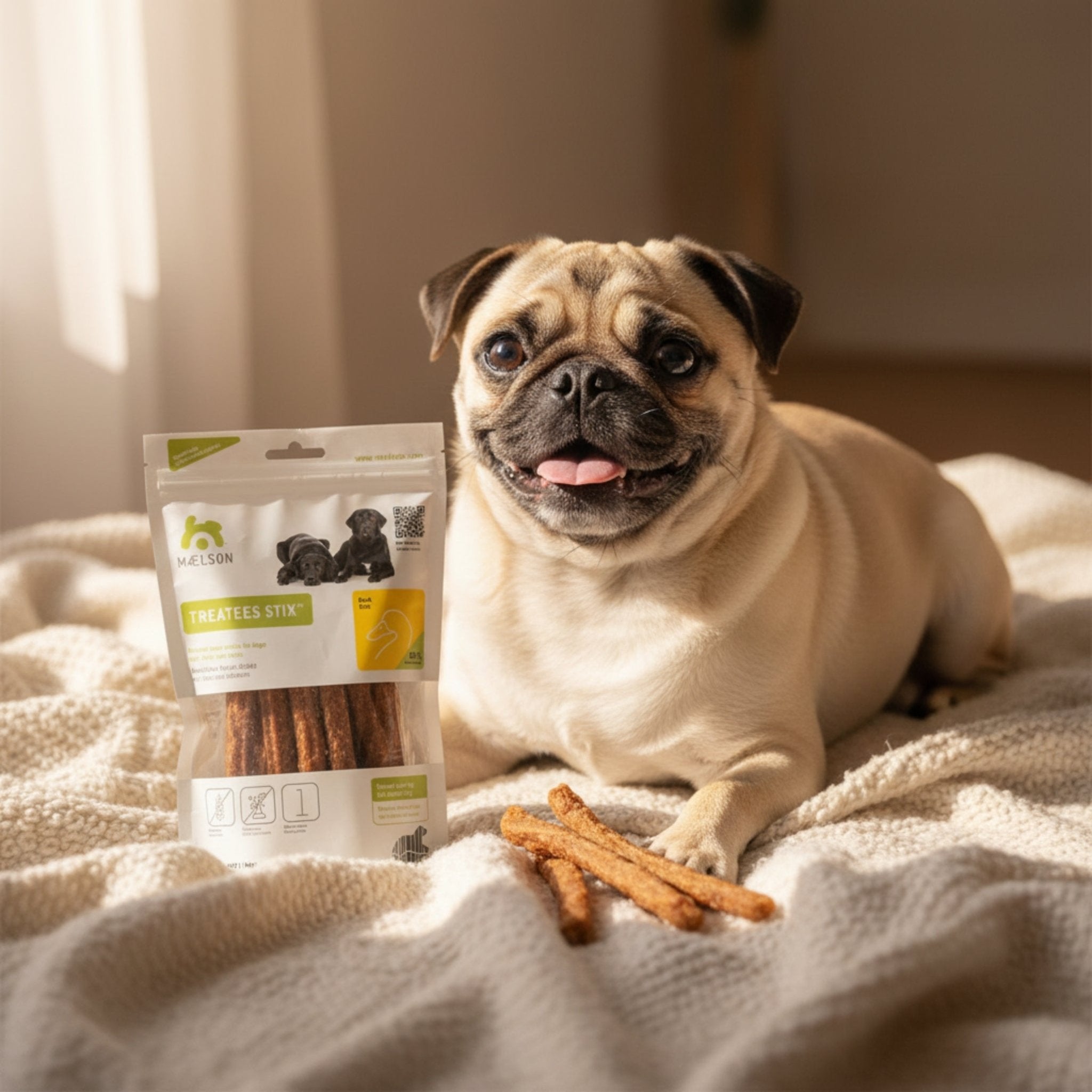 Maelson Treatees Stix Ente – Natürliche Kaustreifen für gesunde Zähne &amp; glückliche Hunde - Woofshack