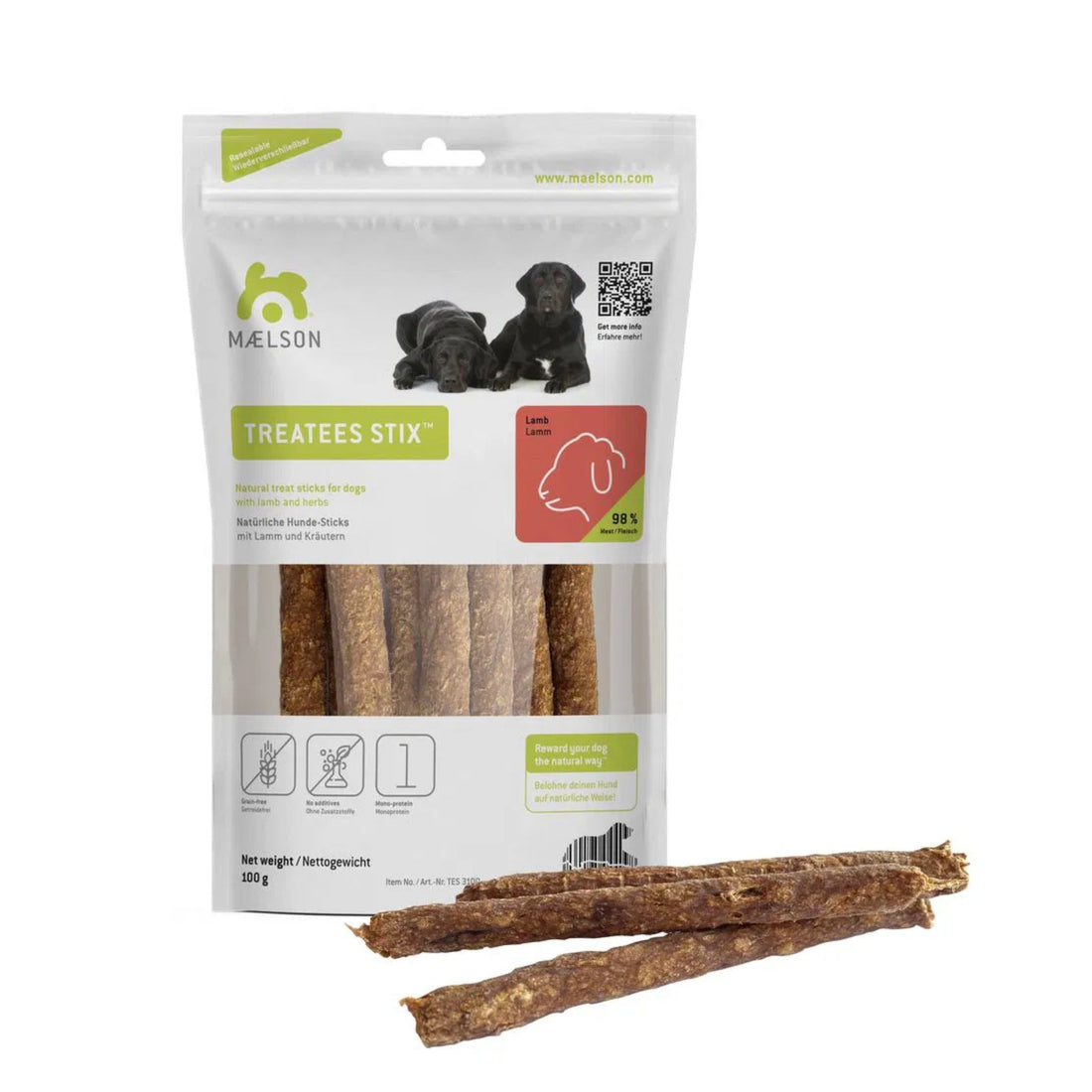 Maelson Treatees Stix Lamm – Natürliche Kaustreifen für gesunde Zähne &amp; glückliche Hunde - Woofshack