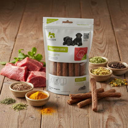 Maelson Treatees Stix Lamm – Natürliche Kaustreifen für gesunde Zähne &amp; glückliche Hunde - Woofshack