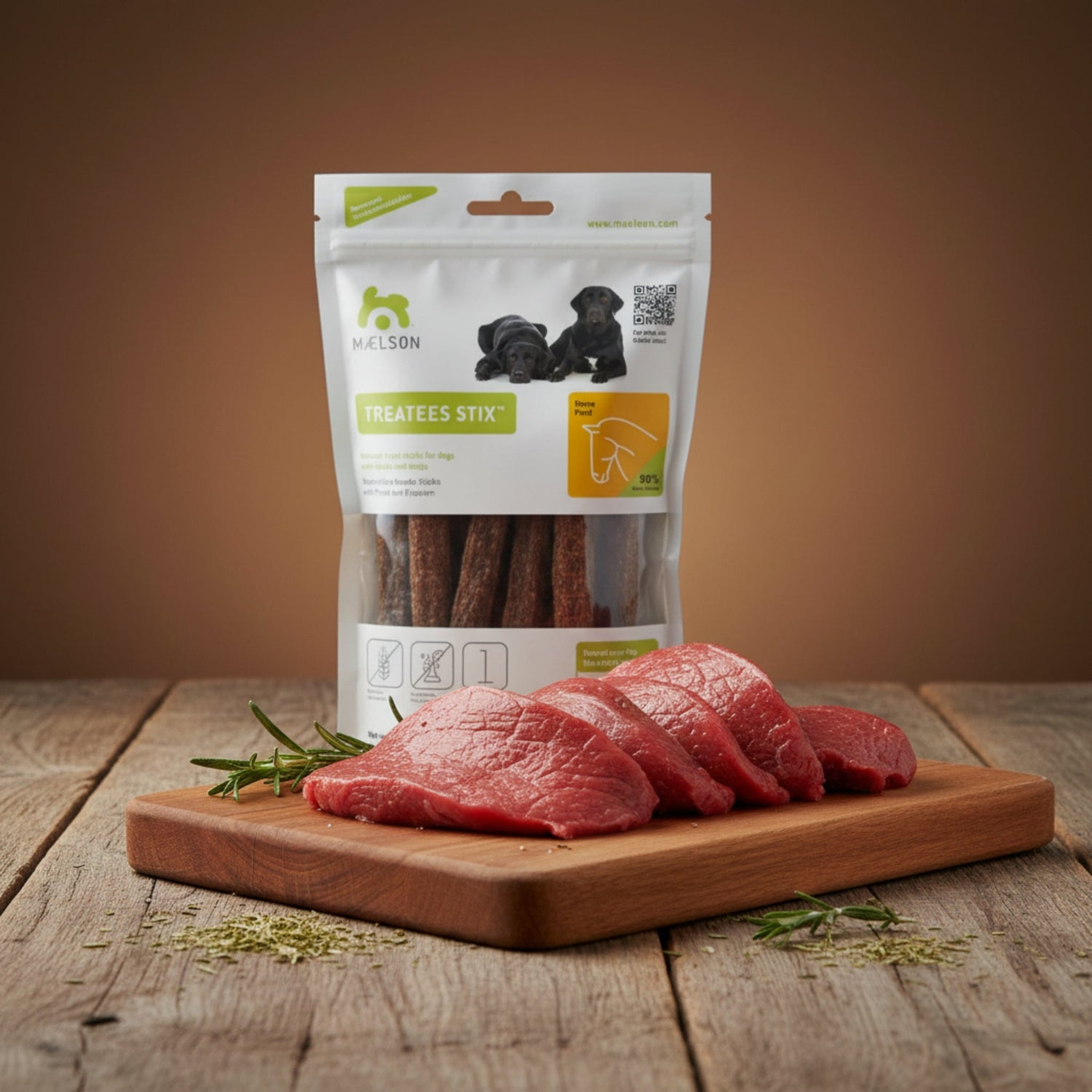 Maelson Treatees Stix Pferd – Premium Pferdefleisch - Stangen für Hunde, natürlicher Kausnack für gesunde Zähne &amp; artgerechte Belohnung - Woofshack