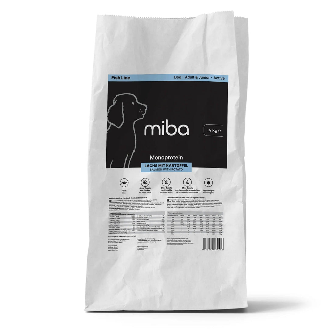 miba Dog Adult & Junior Lachs mit Kartoffel, Hunde Trockenfutter - Woofshack