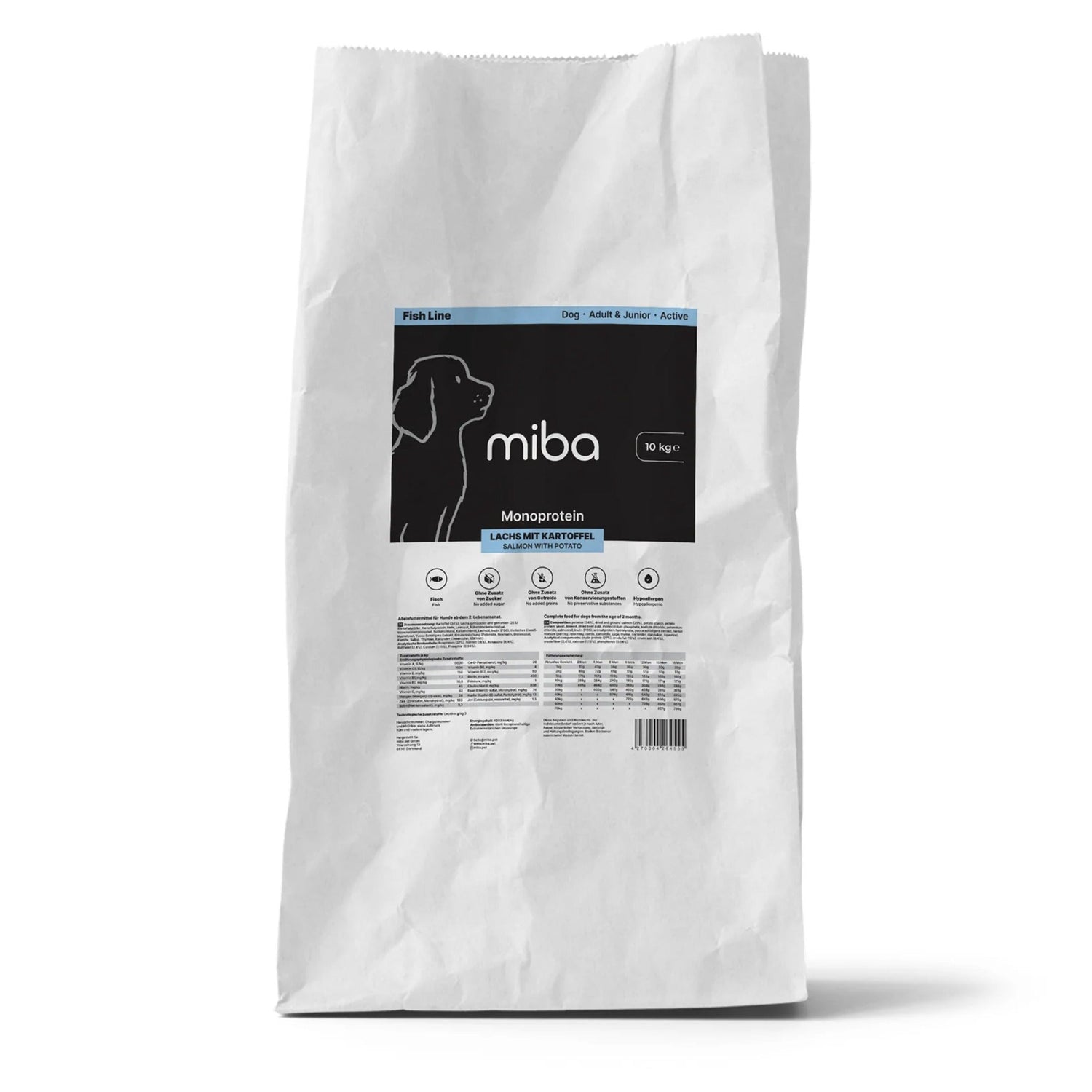 miba Dog Adult &amp; Junior Lachs mit Kartoffel, Hunde Trockenfutter - Woofshack