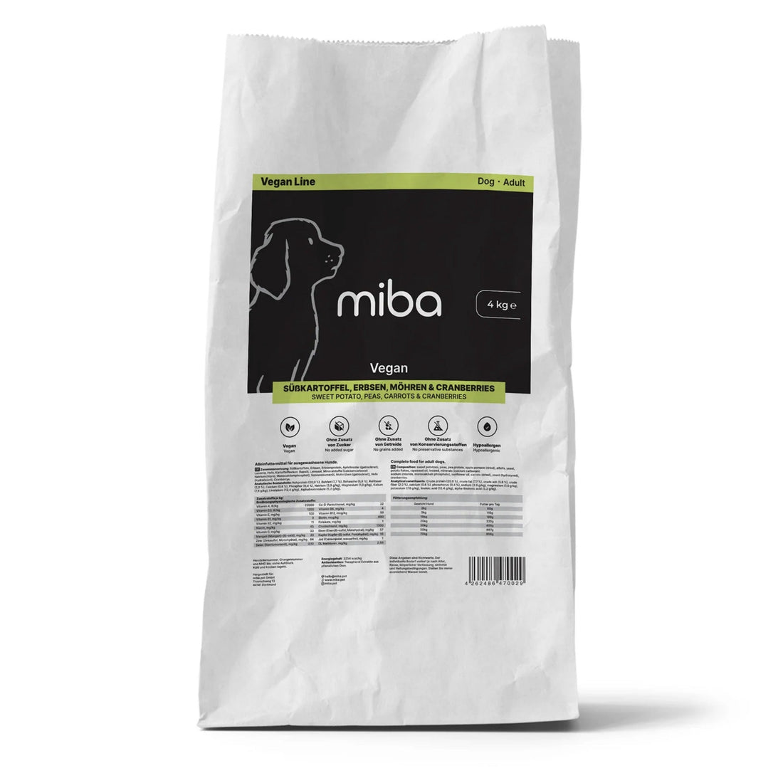 miba Dog Adult Vegan, Hunde Trockenfutter - Woofshack