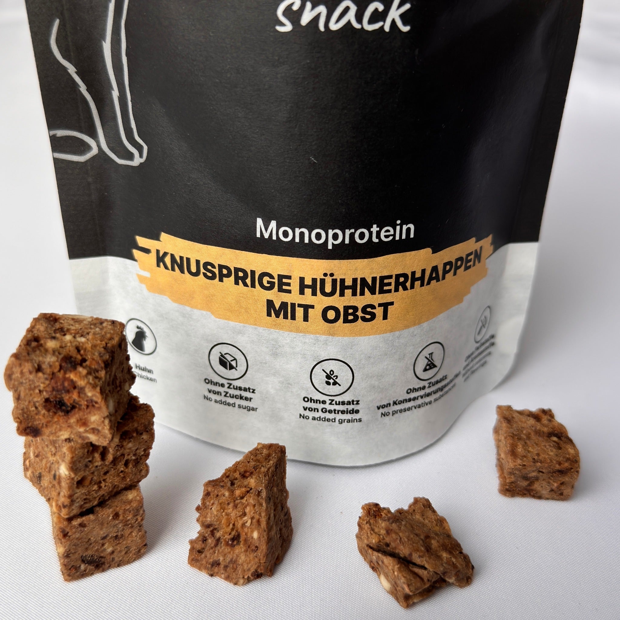 miba Knusprige Hühnerhappen mit Obst, Hundesnack - Woofshack