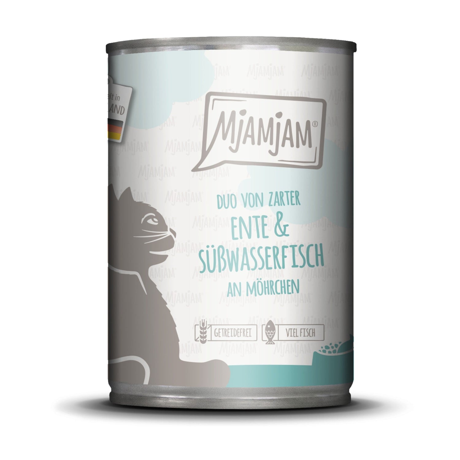 MjAMjAM Ente &amp; Süßwasserfisch - Katzen Nassfutter - Woofshack
