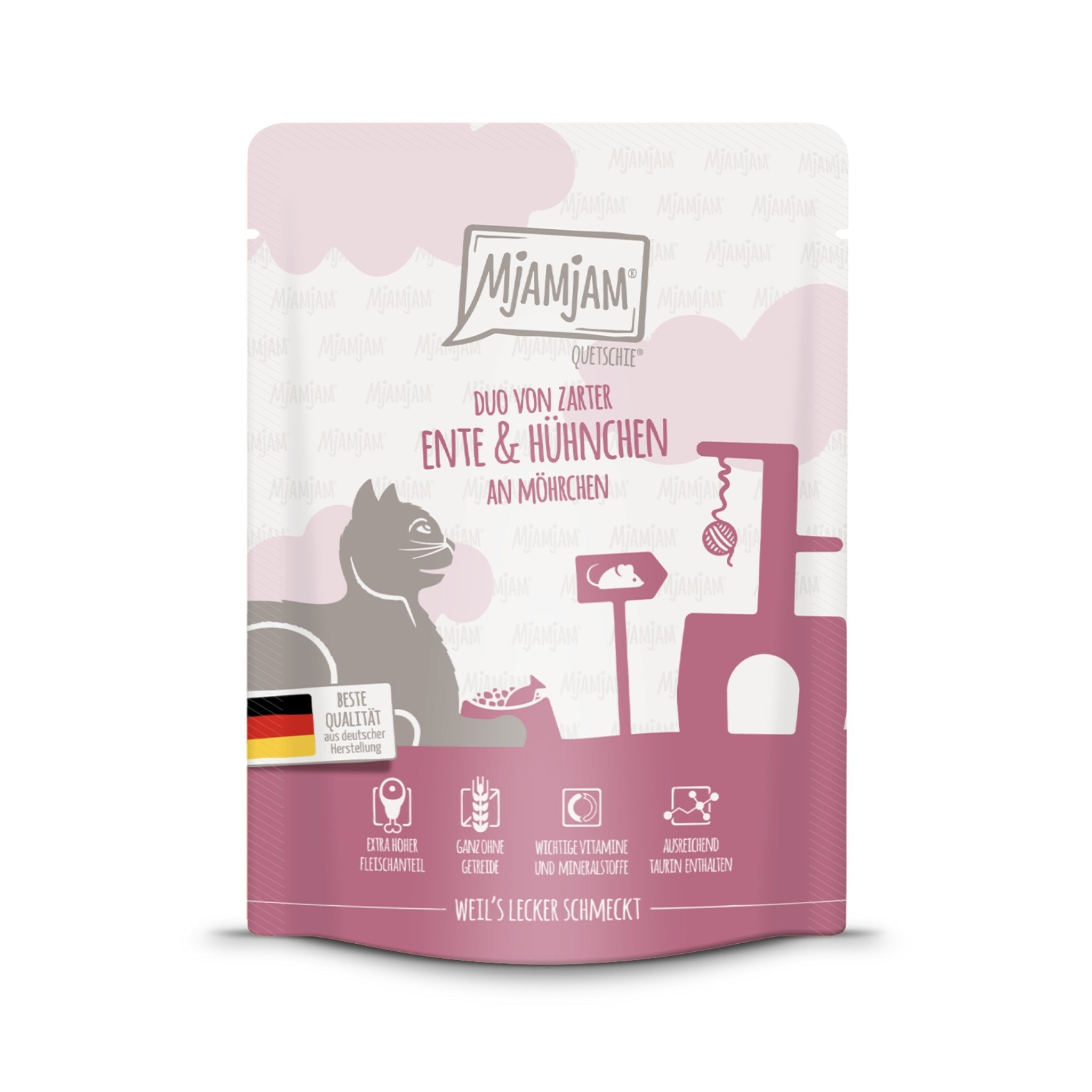 MjAMjAM Quetschie Ente &amp; Hühnchen - Katzen Nassfutter - Woofshack