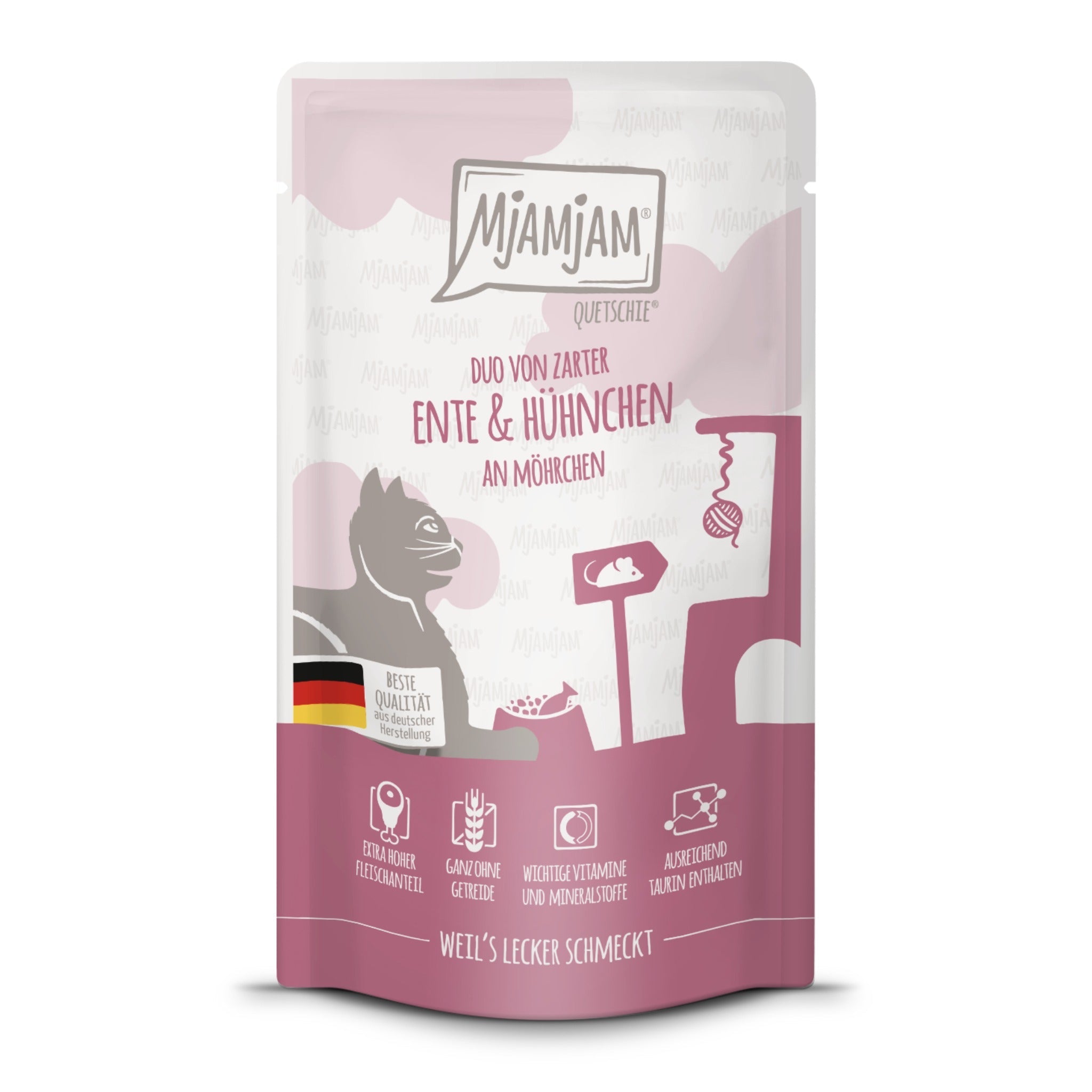 MjAMjAM Quetschie Ente &amp; Hühnchen - Katzen Nassfutter - Woofshack