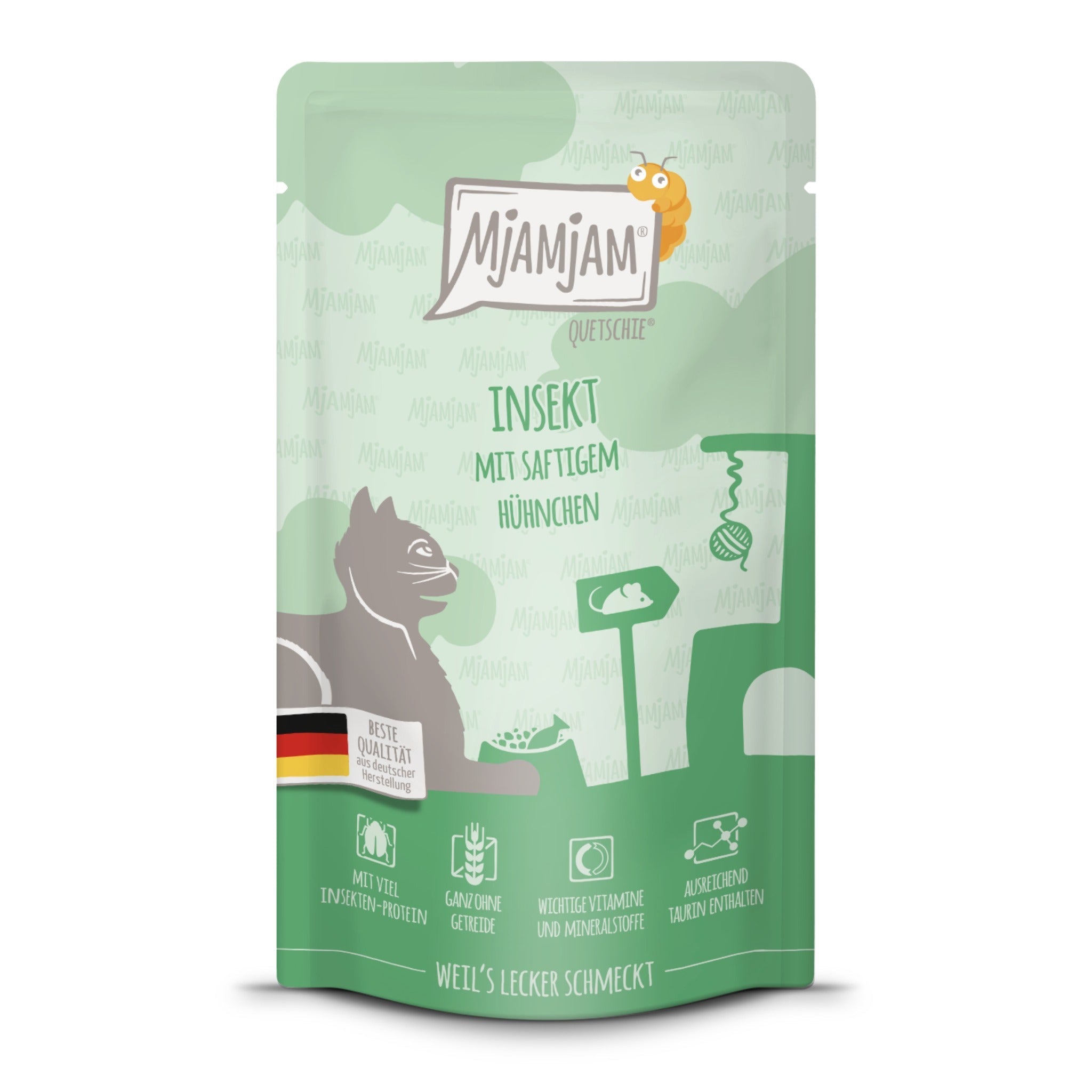 MjAMjAM Quetschie Insekt &amp; Hühnchen - Katzen Nassfutter - Woofshack