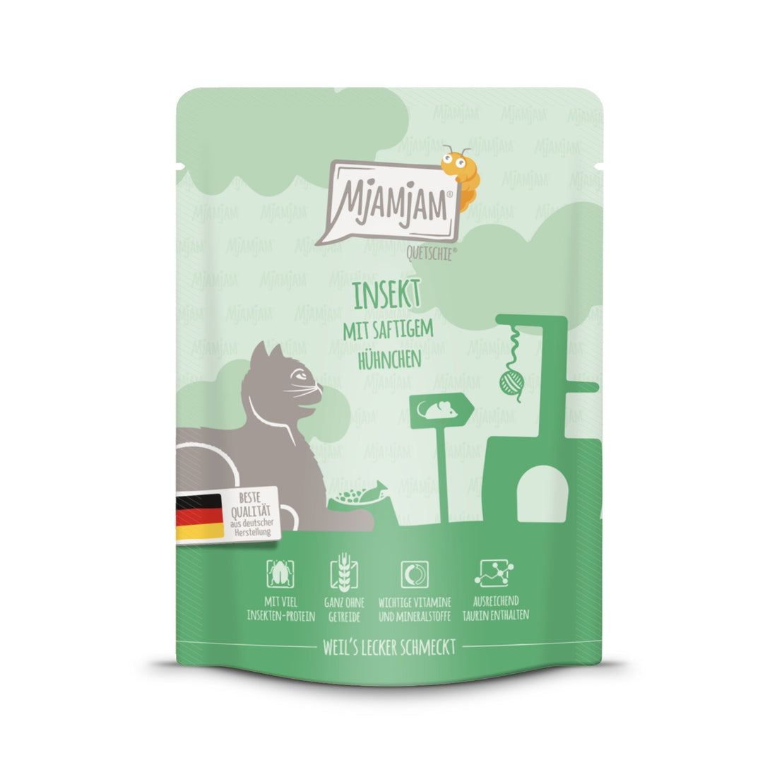 MjAMjAM Quetschie Insekt &amp; Hühnchen - Katzen Nassfutter - Woofshack