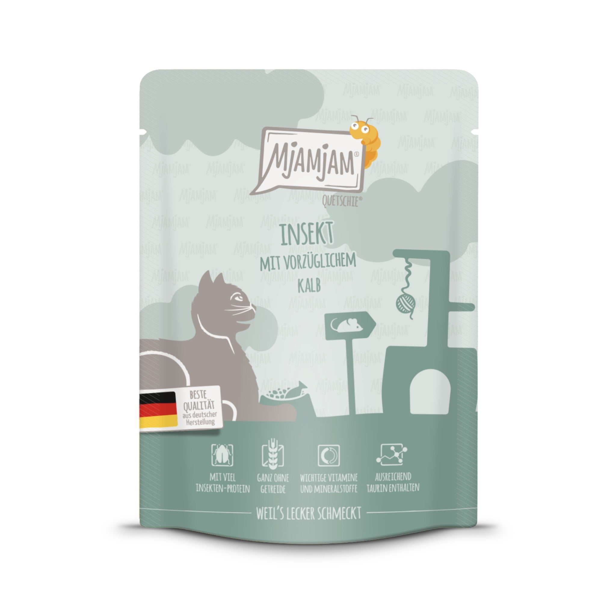 MjAMjAM Quetschie Insekt &amp; Kalb - Katzen Nassfutter - Woofshack