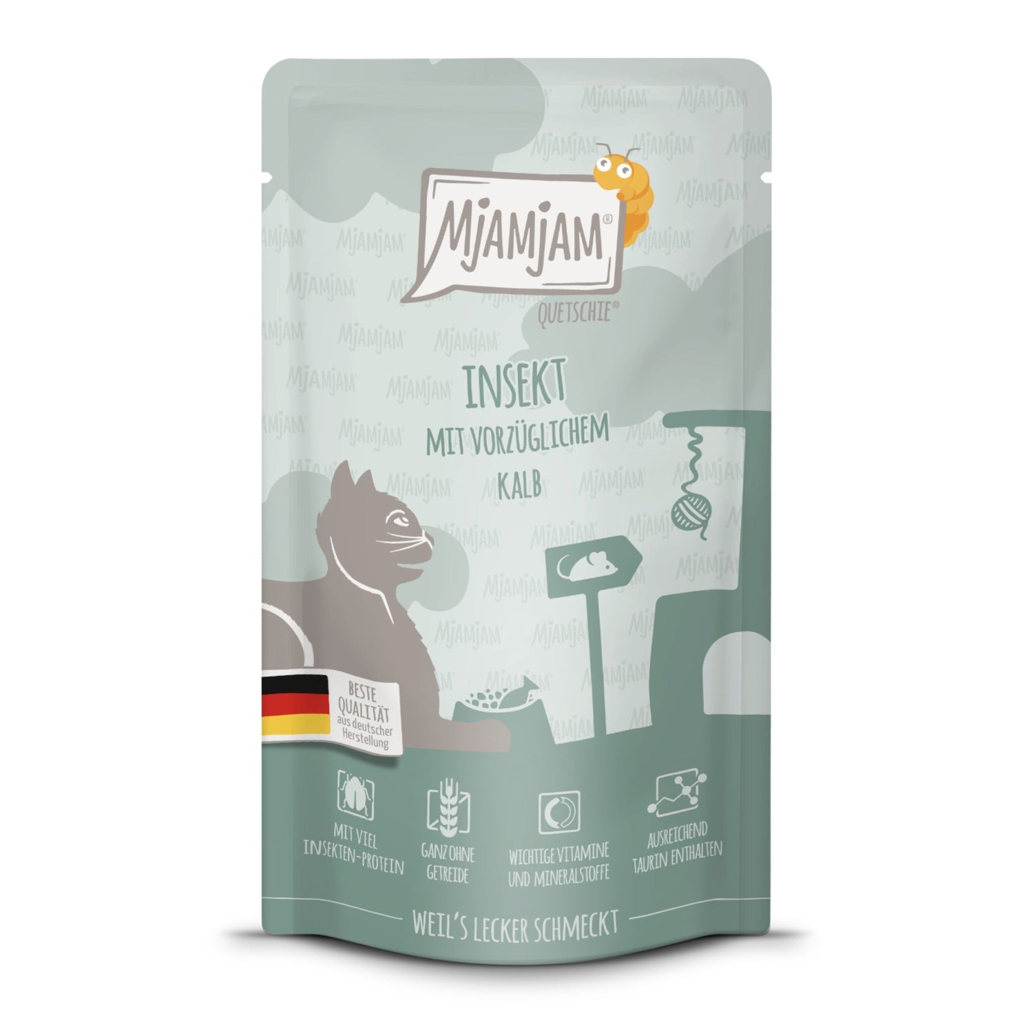 MjAMjAM Quetschie Insekt &amp; Kalb - Katzen Nassfutter - Woofshack