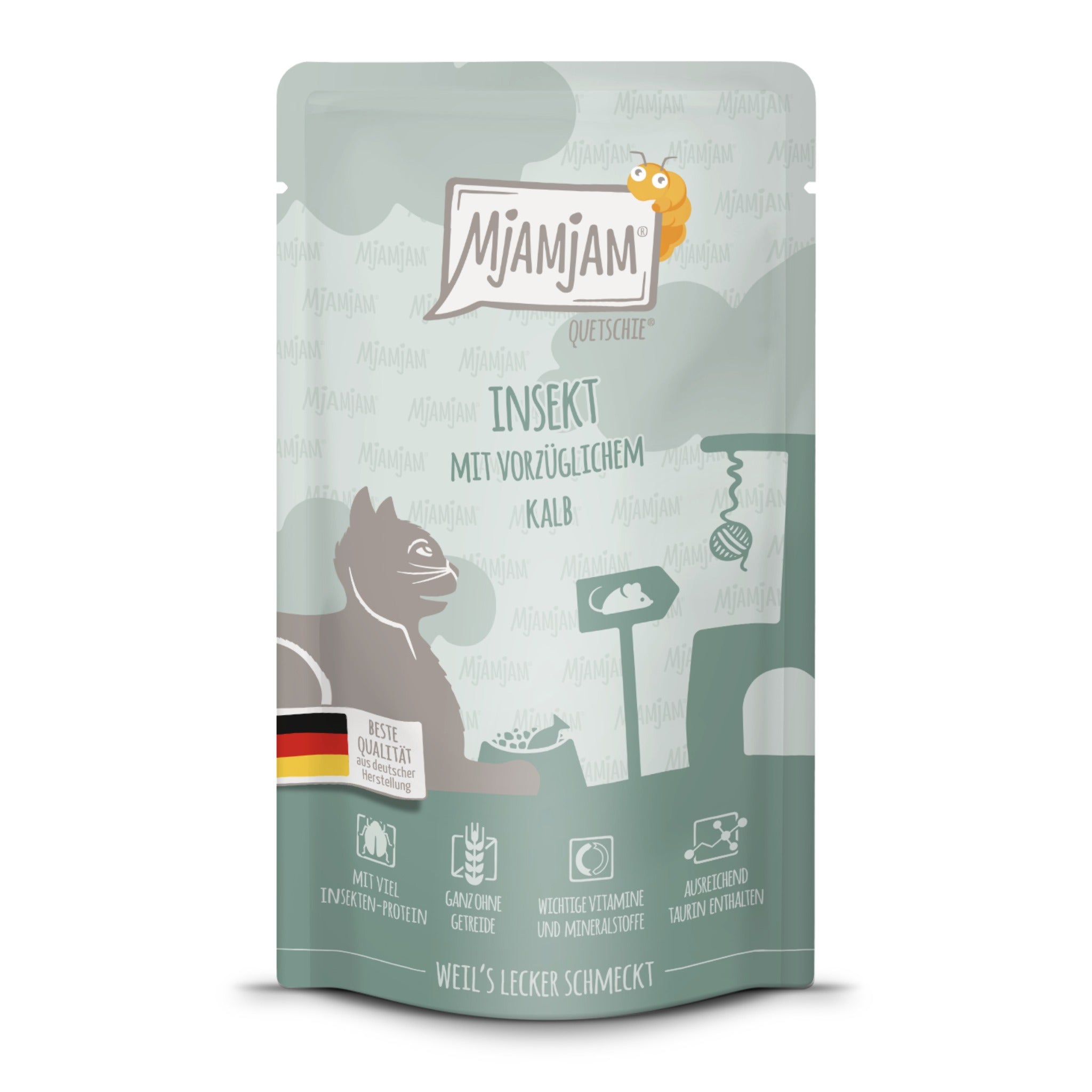 MjAMjAM Quetschie Insekt &amp; Kalb - Katzen Nassfutter - Woofshack