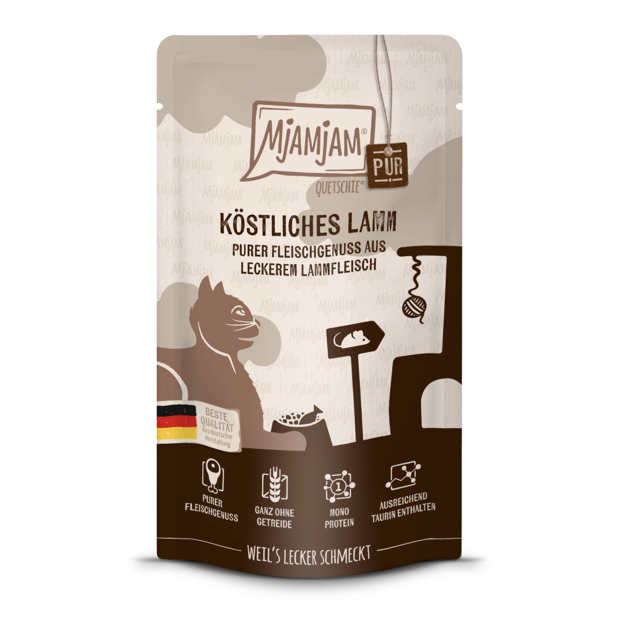 MjAMjAM Quetschie Lamm Pur - Katzen Nassfutter - Woofshack
