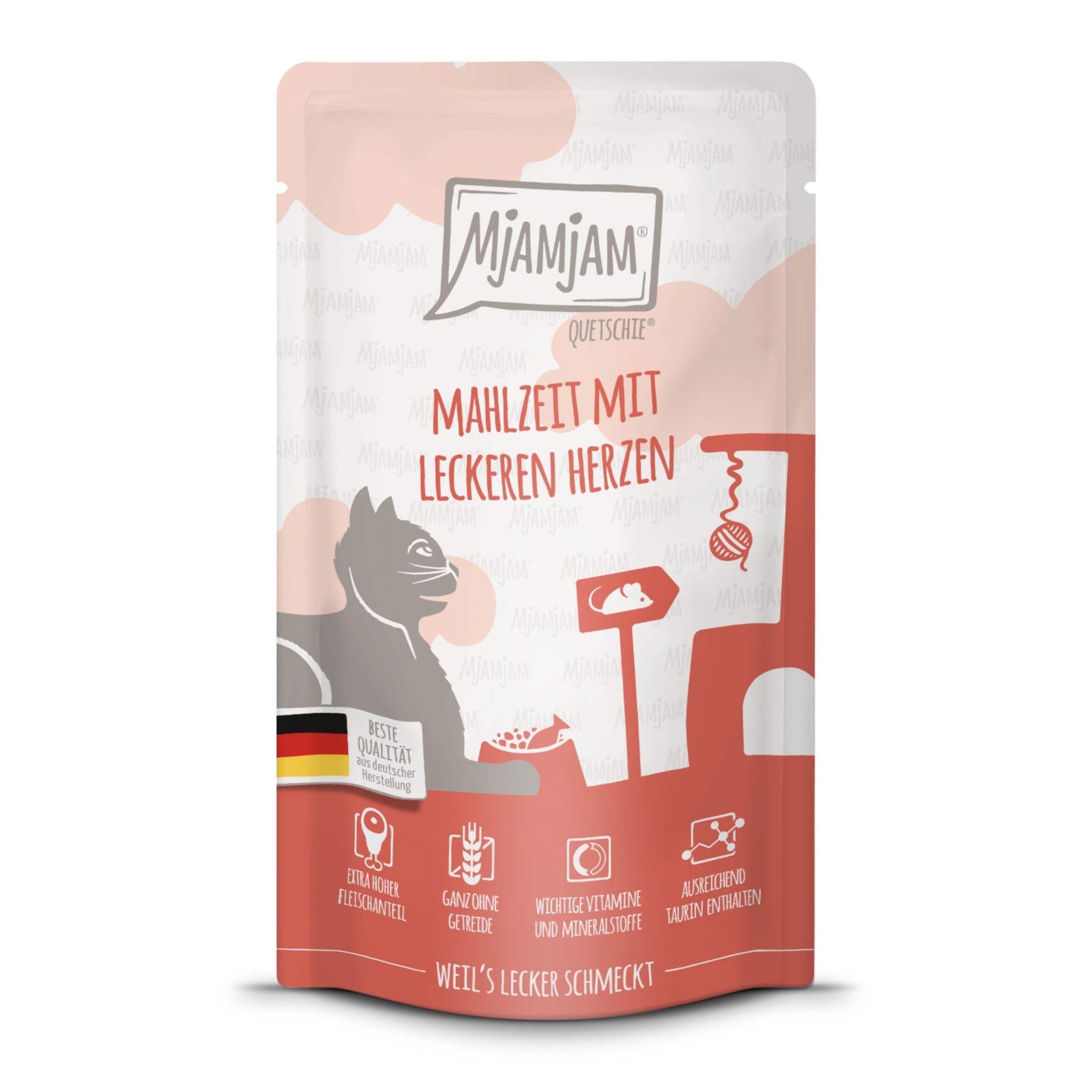 MjAMjAM Quetschie Mahlzeit mit Herzen - Katzen Nassfutter - Woofshack