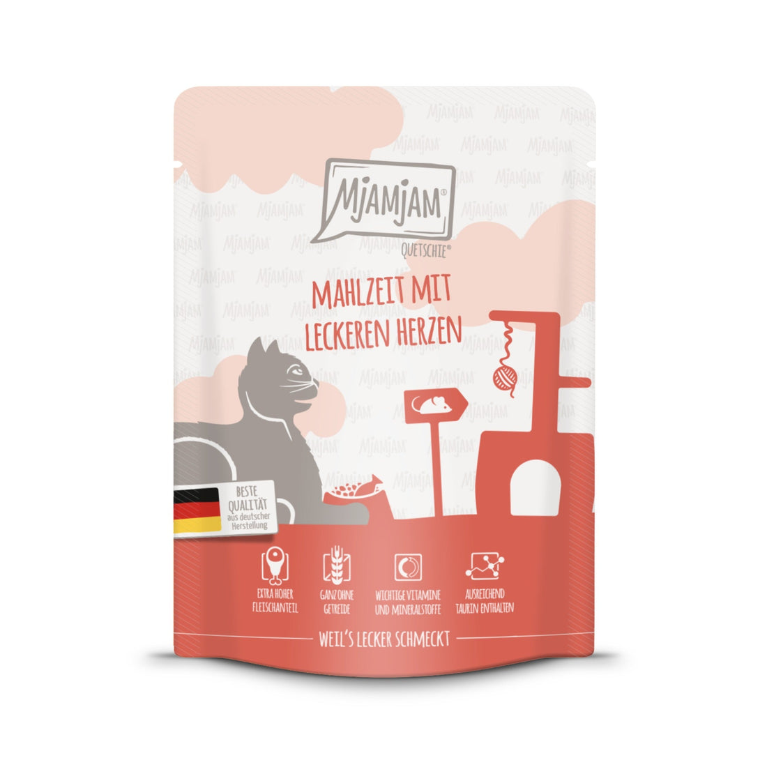 MjAMjAM Quetschie Mahlzeit mit Herzen - Katzen Nassfutter - Woofshack