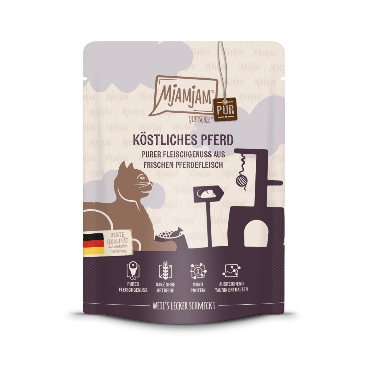 MjAMjAM Quetschie Pferd Pur - Katzen Nassfutter - Woofshack