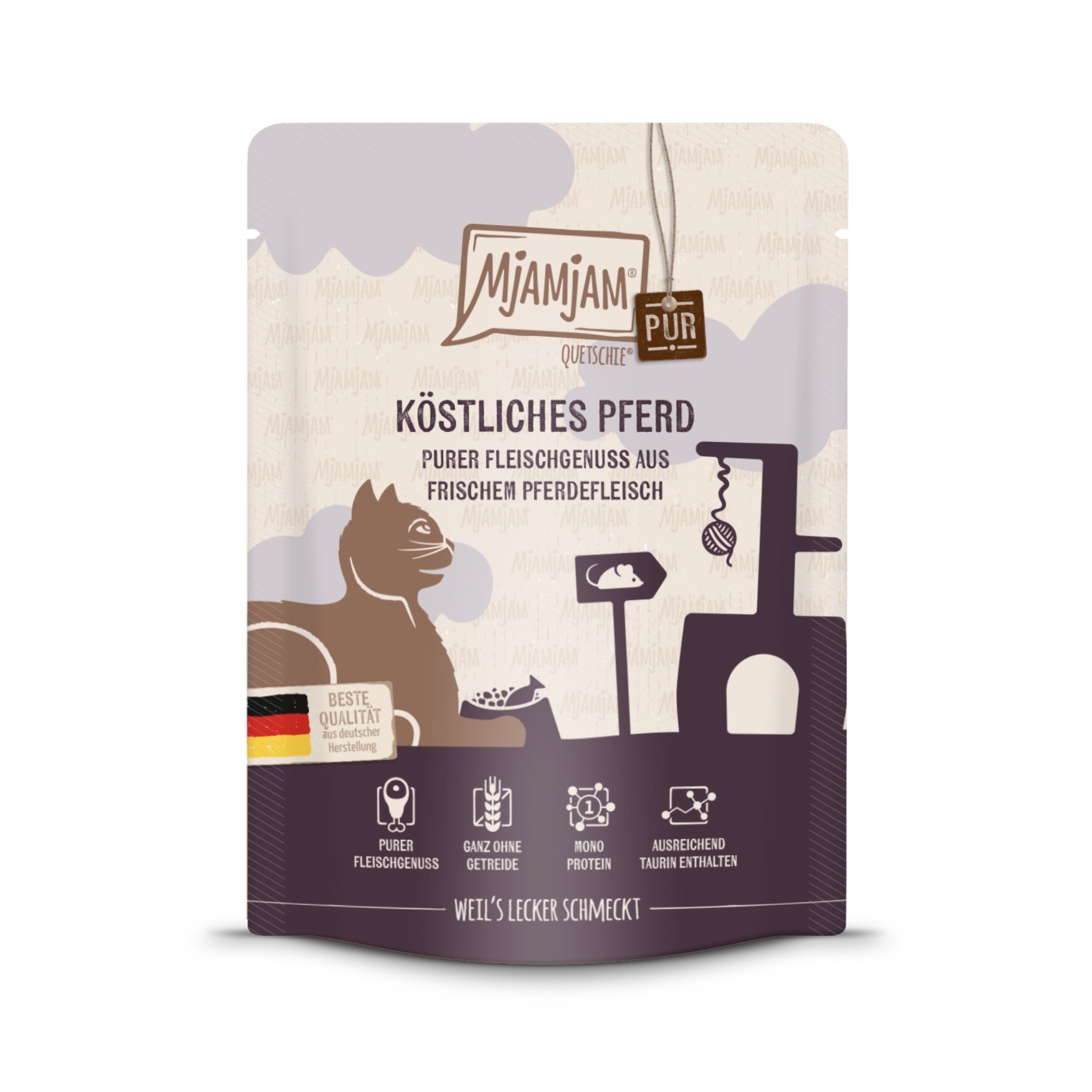 MjAMjAM Quetschie Pferd Pur - Katzen Nassfutter - Woofshack