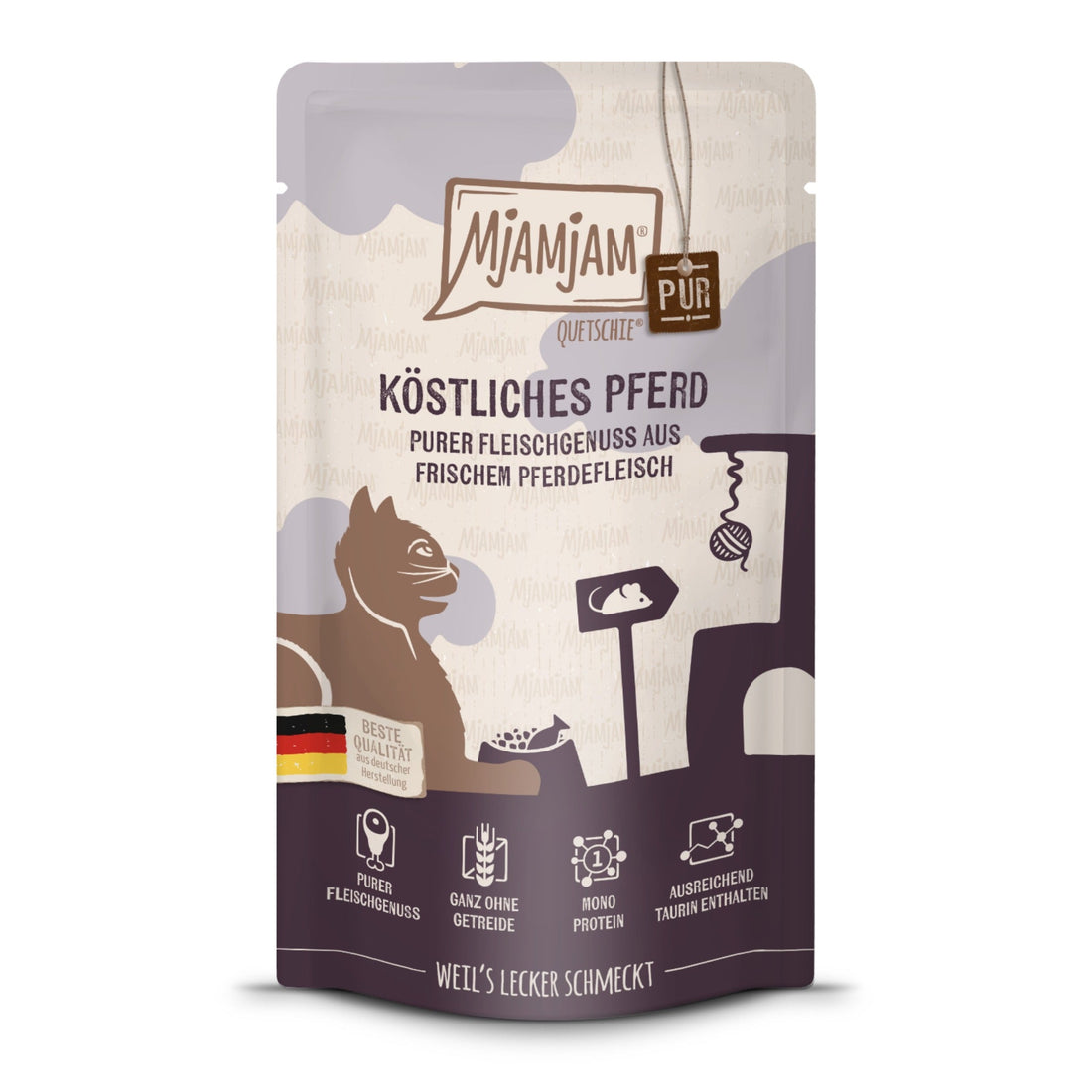 MjAMjAM Quetschie Pferd Pur - Katzen Nassfutter - Woofshack