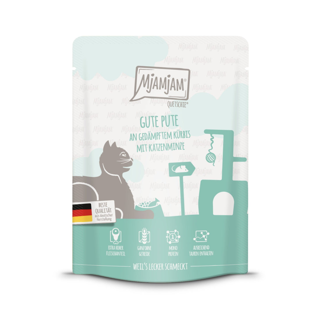 MjAMjAM Quetschie Pute &amp; Kürbis - Katzen Nassfutter - Woofshack