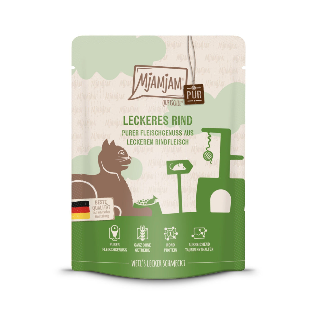 MjAMjAM Quetschie Rind Pur - Katzen Nassfutter - Woofshack