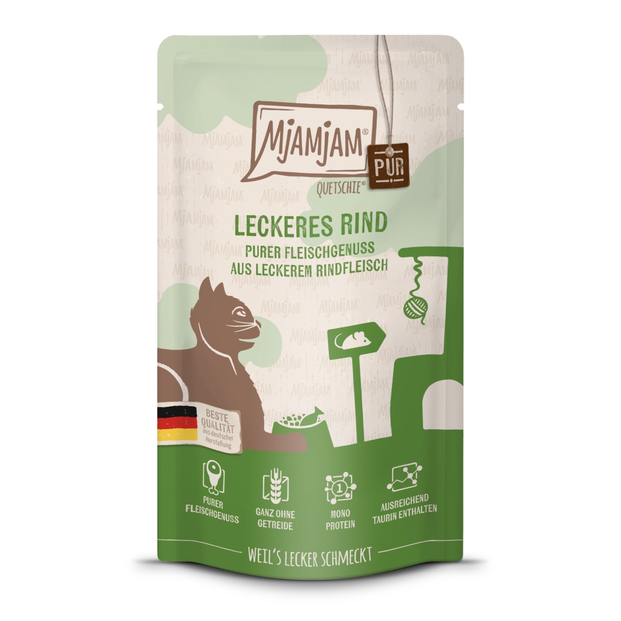 MjAMjAM Quetschie Rind Pur - Katzen Nassfutter - Woofshack