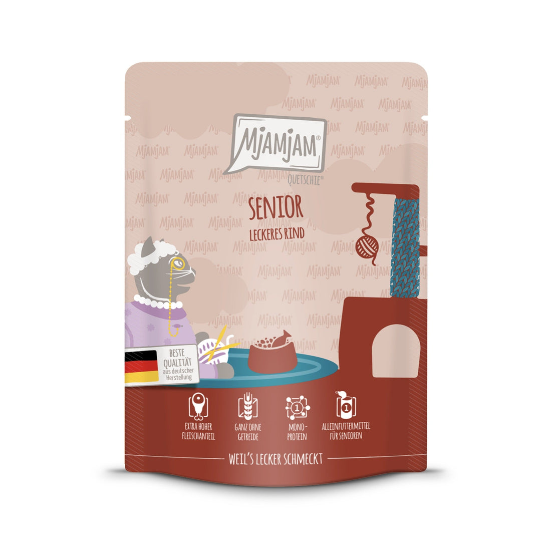 MjAMjAM Quetschie Senior Rind - Katzen Nassfutter - Woofshack